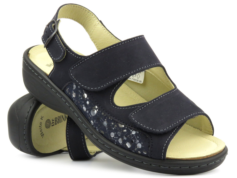 Dámské kožené sandály - Brinkman 710135-05, námořnická modř
