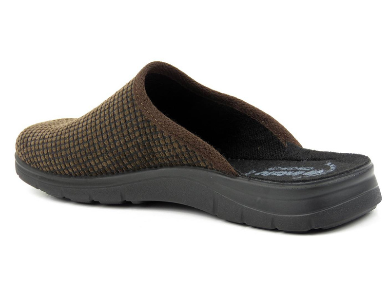 Kostkované pánské pantofle - Inblu BG-41, tmavě hnědé