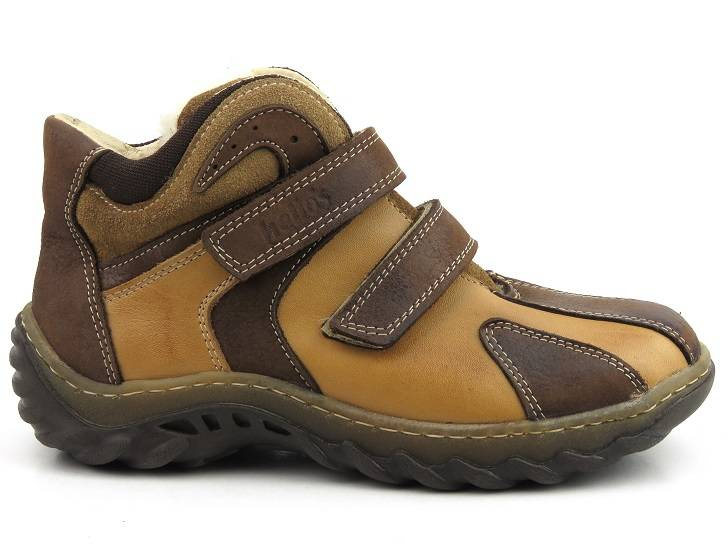 Dětské holínky pro kluky zateplené vlnou - Helios 449, hnědé