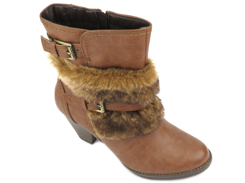 Dámské kotníkové boty s ozdobným kožíškem - Marco Tozzi 25309
