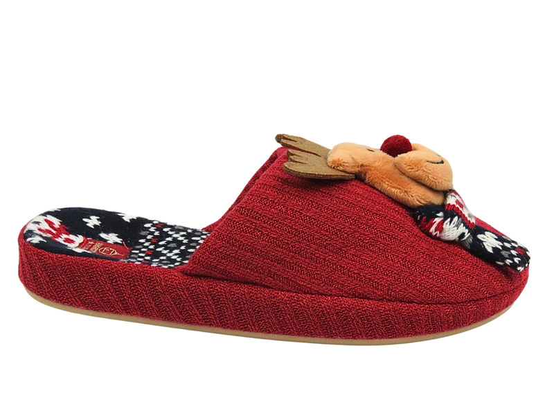Dámské teplé vánoční pantofle American Club SL 20/24, červená