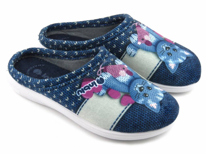 Dámské pantofle s kočičkou - INBLU CAMILLE, tmavě modrá