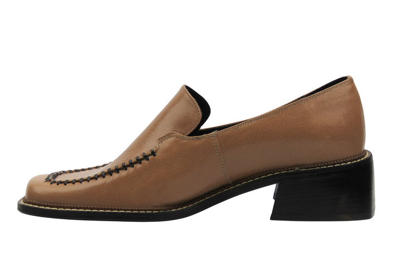 Dámské polobotky z přírodní kůže - But-S C038A, hnědé