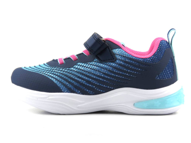 Sportovní boty pro dívky s lesklou podrážkou - AMERICAN CLUB ES 132/23, tmavě modrá