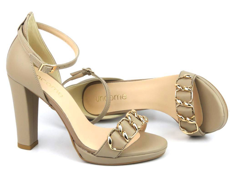 Dámské sandály na vysokém podpatku - Uncome 36302, béžové