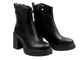 Dámské kožené kotníkové boty na podpatku černé Cambell 25-29312