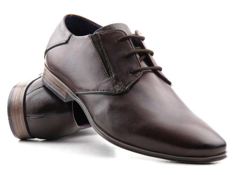 Elegantní pánské boty z přírodní kůže - BUGATTI 312-A311E-4100, hnědá