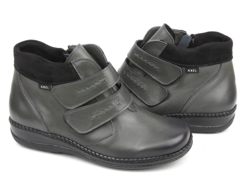 Dámské kotníkové boty vysokého střihu (H) - AXEL 4379, šedé