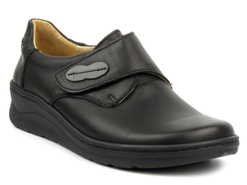 Dámské polobotky na suchý zip - Helios 418, černé