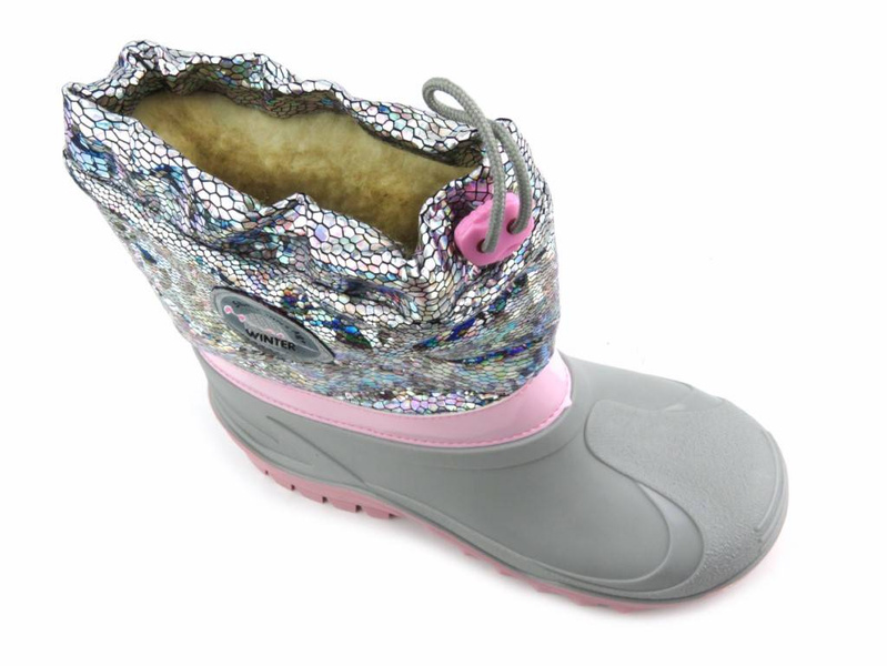 Teplé dětské sněhule s lesklými šupinami - Ren But Muflon 32-468