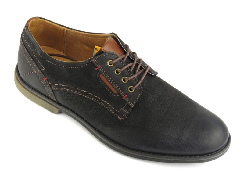 Kožené pánské boty polské značky Riko 804 černé barvy