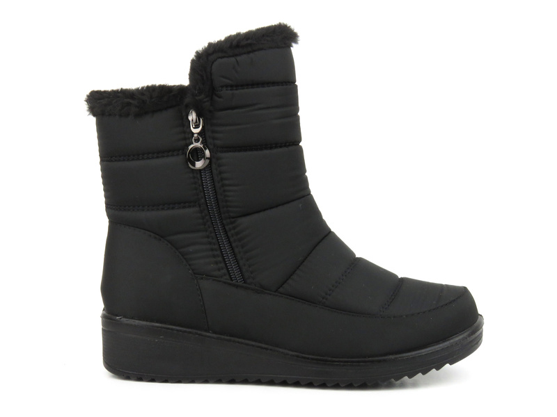 Dámské sněhule zateplené kožíškem - NOVINKY 22SN26-5065, černé