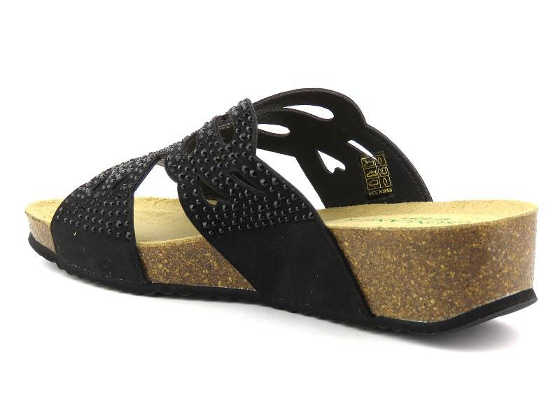 Dámské žabky s koženou vsadkou - GRUNLAND CB2999-70, černá