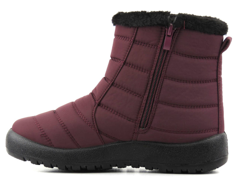 Dámské sněhule zateplené kožíškem - NOVINKA 9SN26-1467, bordó
