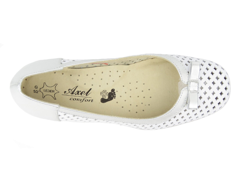 Dámské prolamované boty na klínku - AXEL 1847, stříbrné