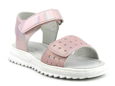 Pohodlné dětské sandály s holo efektem -Miss E 23DZ23-5881, lesklé růžové