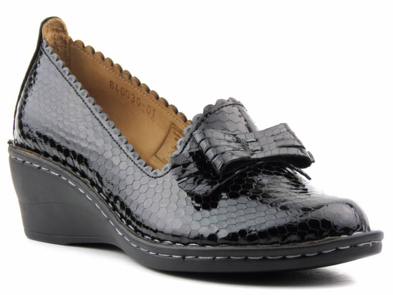 Lodičky, dámské boty na klínku - MANITU 840030-01, černé