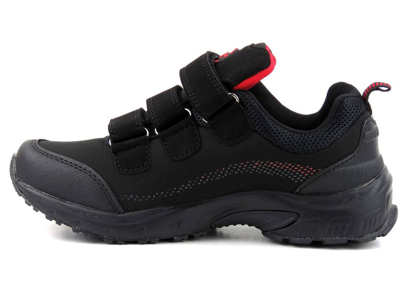 Dámské trekingové kalhoty se zapínáním na suchý zip - AMERICAN CLUB WT52/21(22), černo-červené