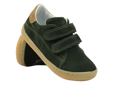 Barefoot minimalistické dětské zelené polobotky / kotníkové boty Jamet 2219