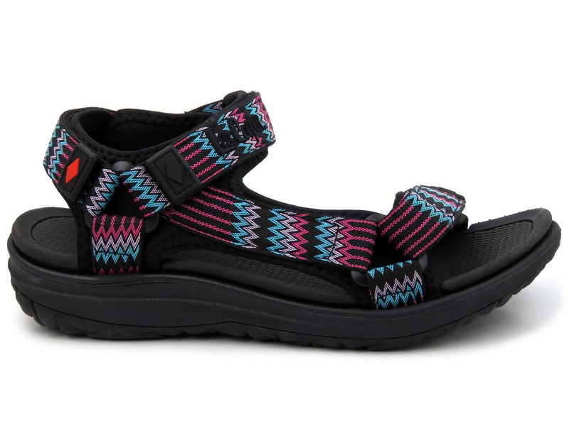 Dámské sportovní sandály na suchý zip - Lee Cooper 22-34-0948, černé se vzory