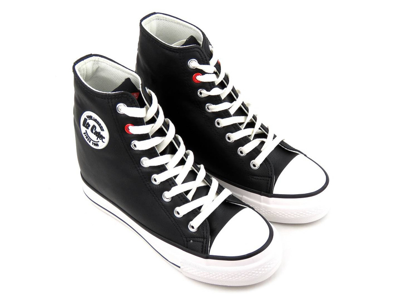 Dámské tenisky se skrytým klínem - LEE COOPER LCJ-21-48-0701L, černé