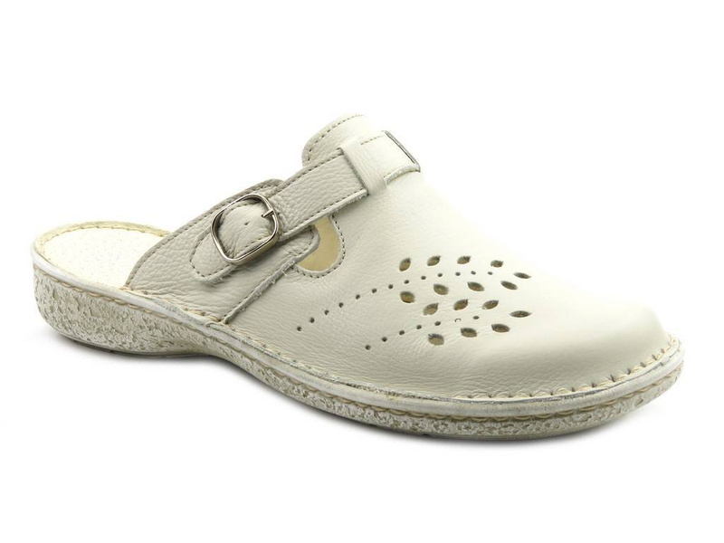 Dámské žabky s nastavitelným páskem - Helios Komfort 264, krémové