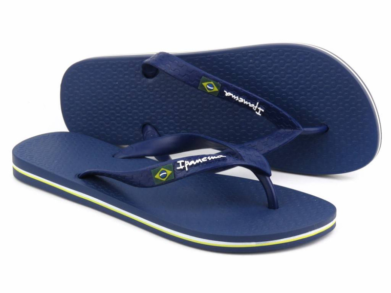 IPANEMA 80415 pánské bazénové žabky modré barvy s brazilskou vlajkou