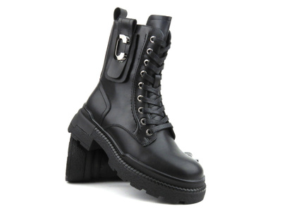 Kožené kozačky, dámské kozačky - Artiker 53C0242, černé