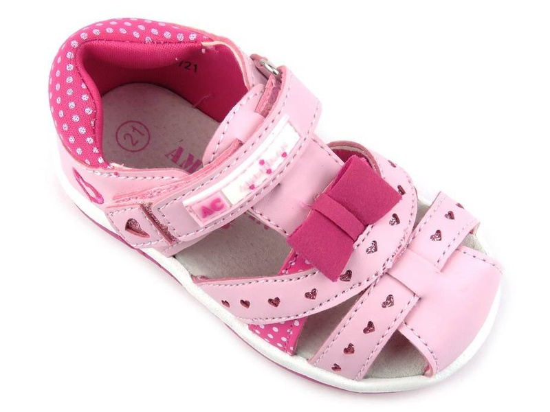 Dětské sandály s uzavřenou špičkou - American Club DR17/21(22) DR28/22, růžové