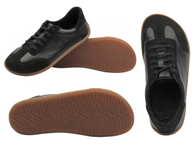 Barefoot kožené minimalistické černé dámské polobotky Wasak 0744 v šířce H