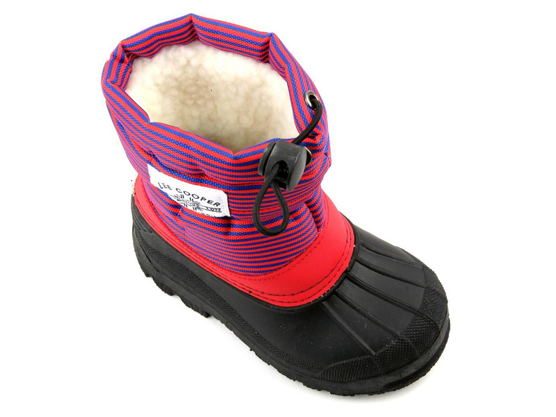 Dětské sněhule s ovčí kůží - LEE COOPER LCJ-21-44-0528K, červené
