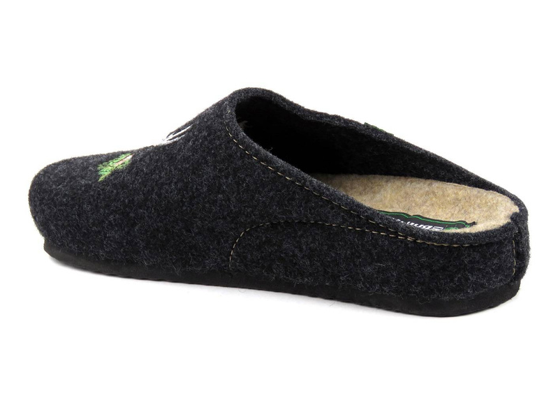Pánské plstěné pantofle se vzorem jelena - BRINKMANN 220006-09, černé