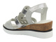 Kožené dámské sandály na jemném klínku - Nika Komfort L25-619, stříbrné