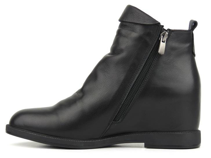 Kožené dámské kozačky na klínku - Venezia 3534 R001, černé