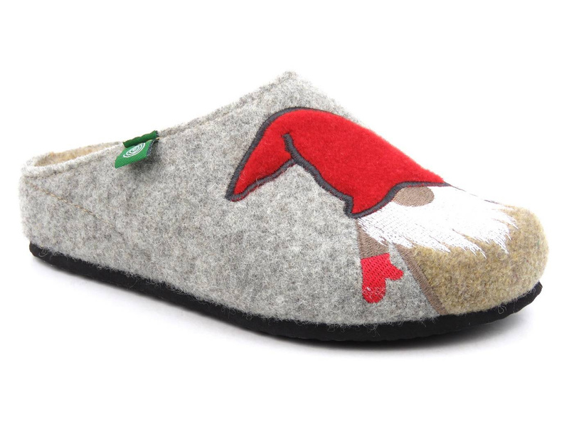 Dámské plstěné pantofle - BRINKMANN 320014-91, světle šedé s Mikulášem