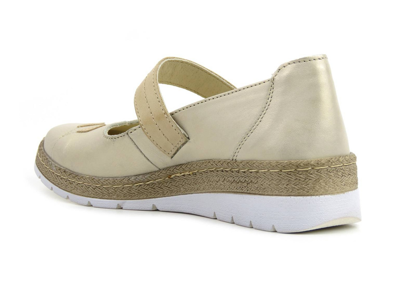 Kožená dámská jarně-letní obuv - HELIOS Komfort 341S, zlatá