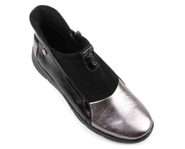 Dámské kožené kozačky HELIOS Komfort 509 stříbrné