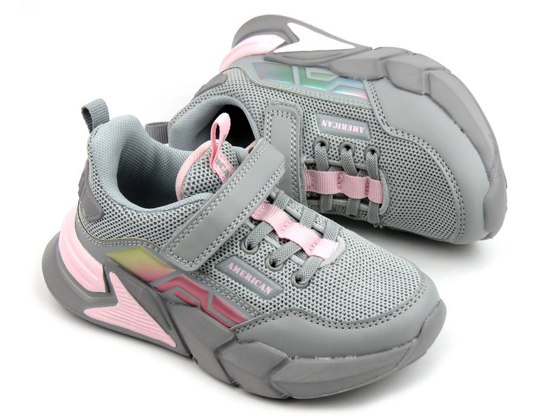 Tenisky, sportovní obuv pro dívky - AMERICAN CLUB AA 27/22, šedá