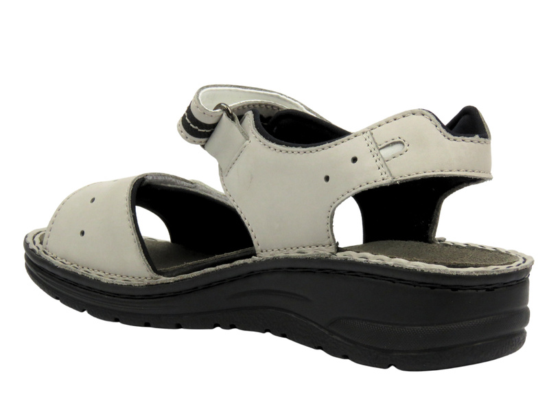 Dámské sandály na suchý zip - Berkemann Leni 03102-980, šedé