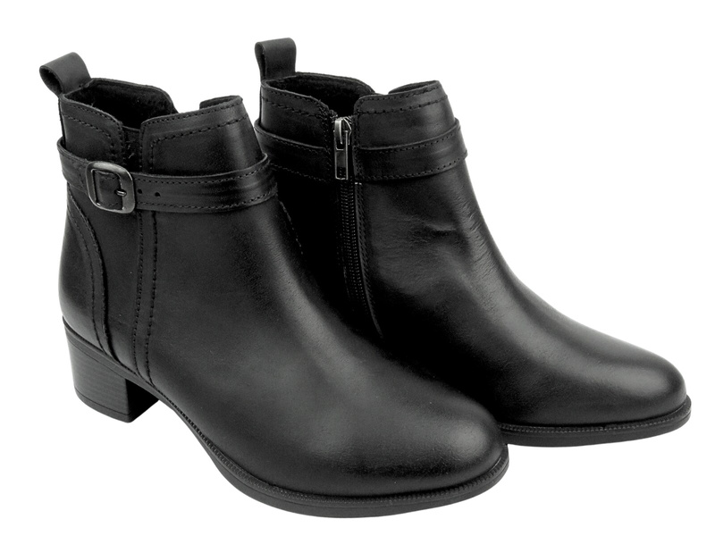 Pohodlné dámské boty z měkké kůže American Club CY 100/23, černé