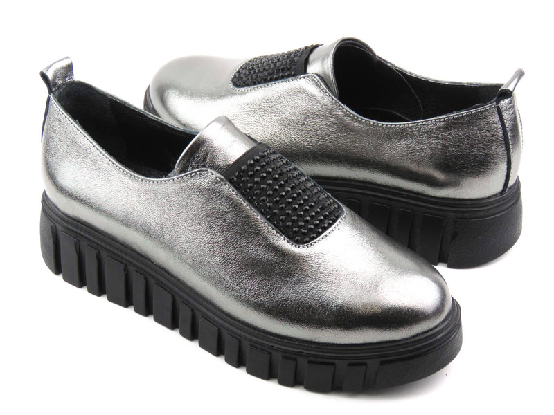 Dámská obuv s metalickým svrškem - VENEZIA 20555, stříbrná