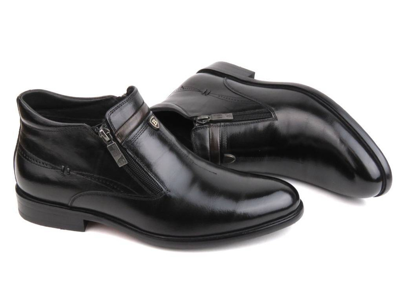 Elegantní pánské kotníkové boty na zip - JOHN DOUBARE YGFR-Z106-306-1, černé
