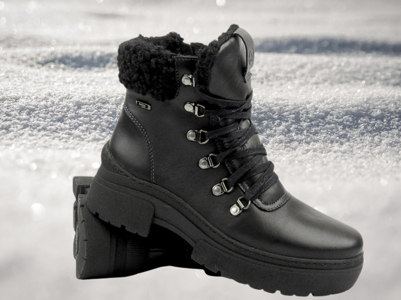 Pohodlné dámské kožené boty Helios Comfort 583, černé