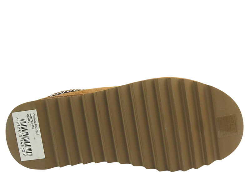Dámské pantofle na platformě - Sokolski Z24-532, hnědé