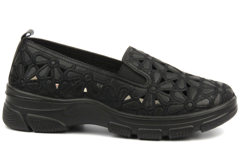 Dámská prolamovaná obuv - UNISOFT 23PB02-5592, černá