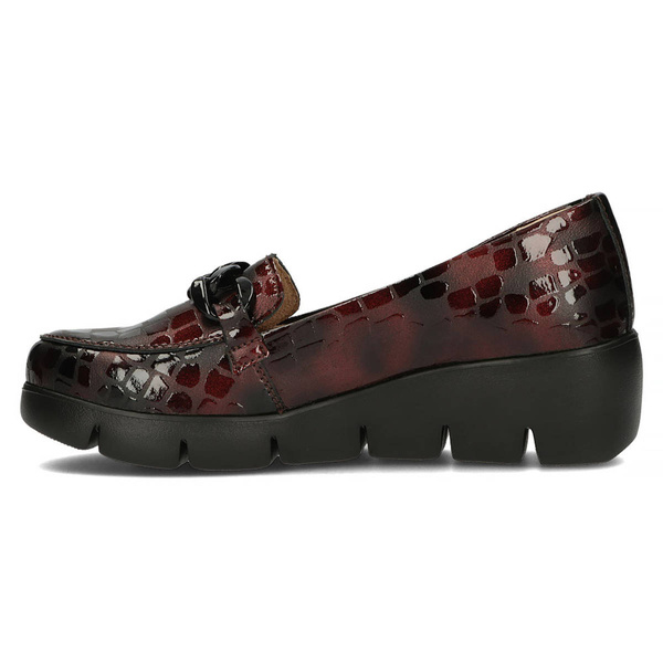 Kožené boty, dámské mokasíny na klínku - Filippo DP4128/23, vínová