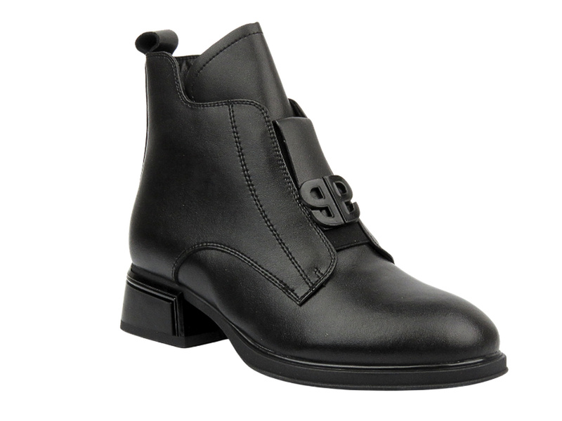 Zateplené dámské kotníkové boty - Potocki 23-12179, černé