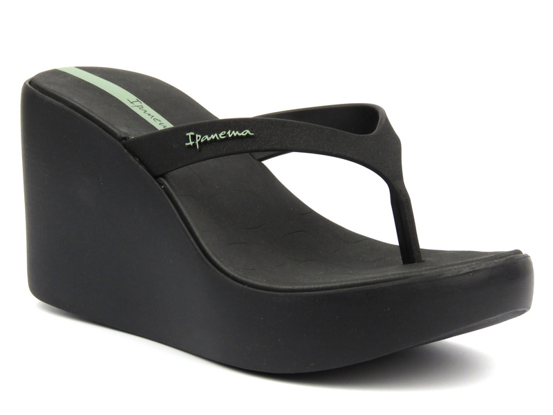 Dámské gumové pantofle na klínku - IPANEMA 83423, černo-šedé