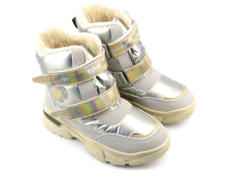 Dětské sněhule zateplené vlnou - WEESTEP R559655832AP, béžové