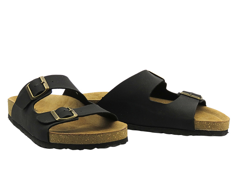 Pánské pantofle s přezkami černé INBLU NU-12